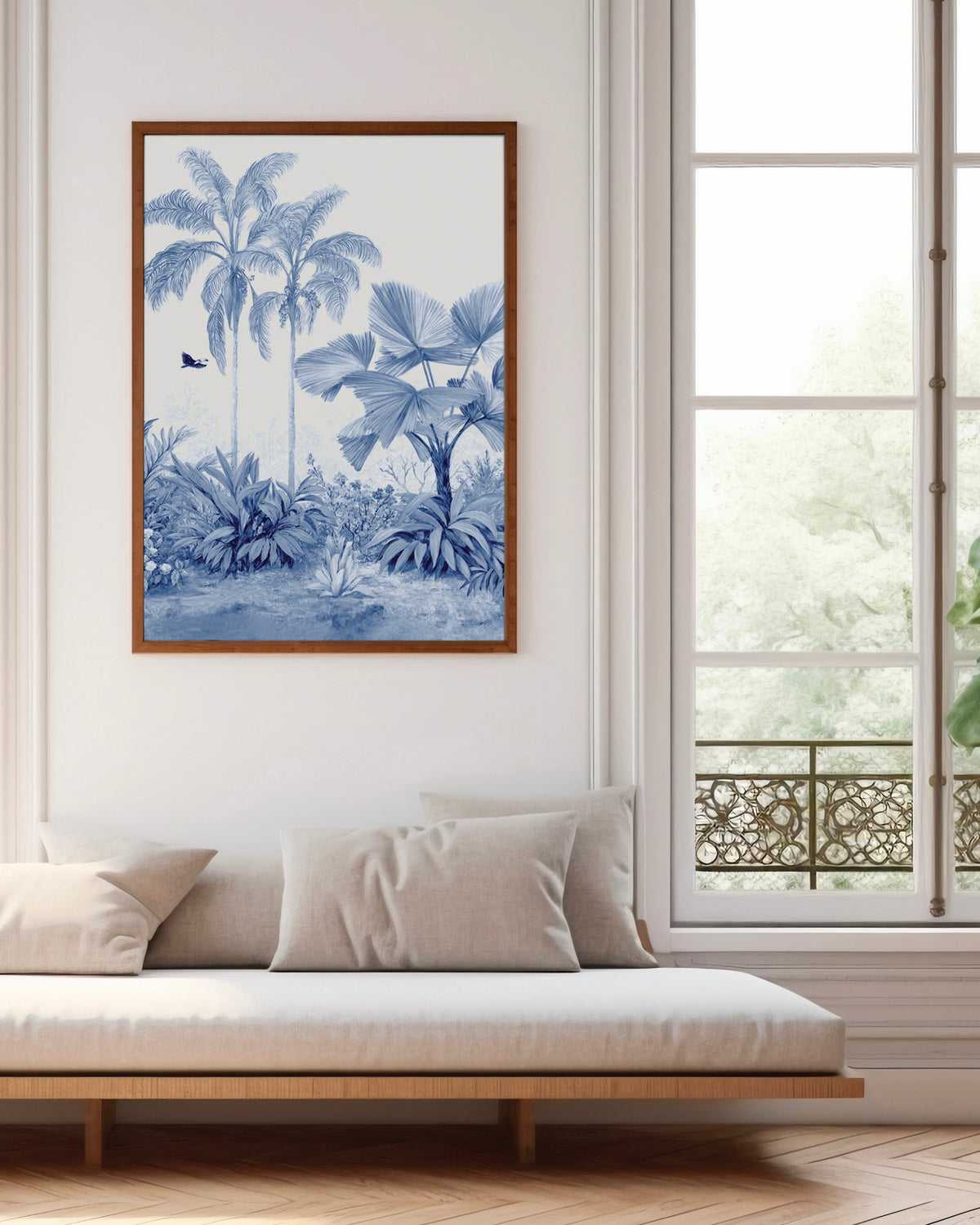 Quadro Fine Art Série "Itinerário Botânico" Índigo Vertical