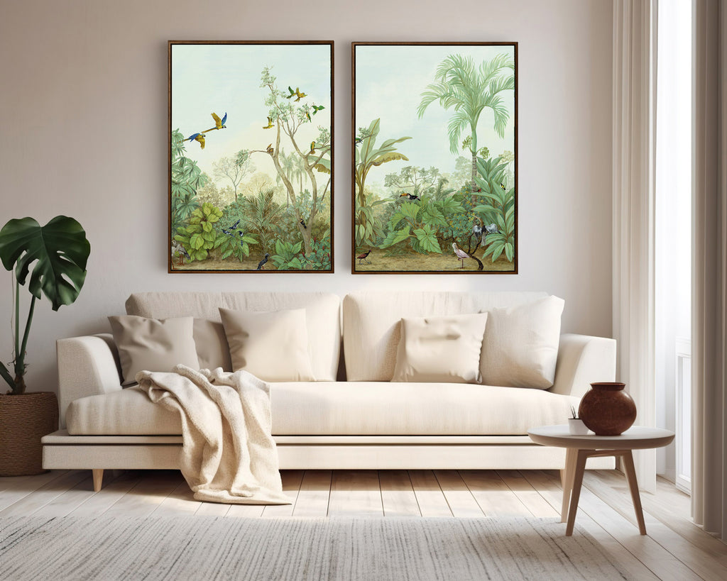 Quadro Fine Art Série "Pássaros" Vertical Dupla