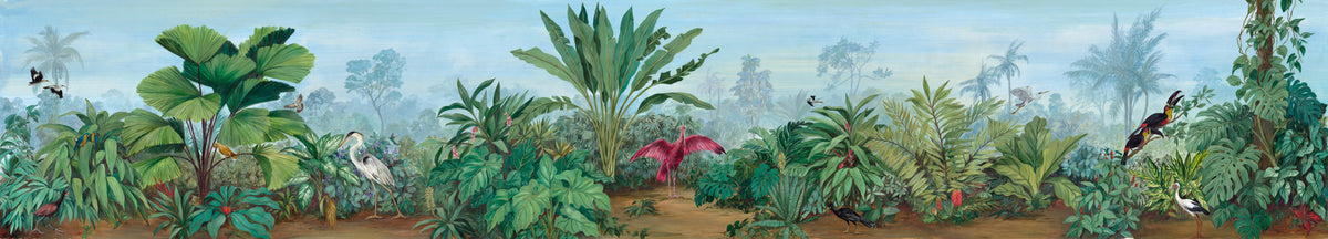 Papel de Parede Non Woven "Tropical Panorâmico" Meia Parede - ambiente