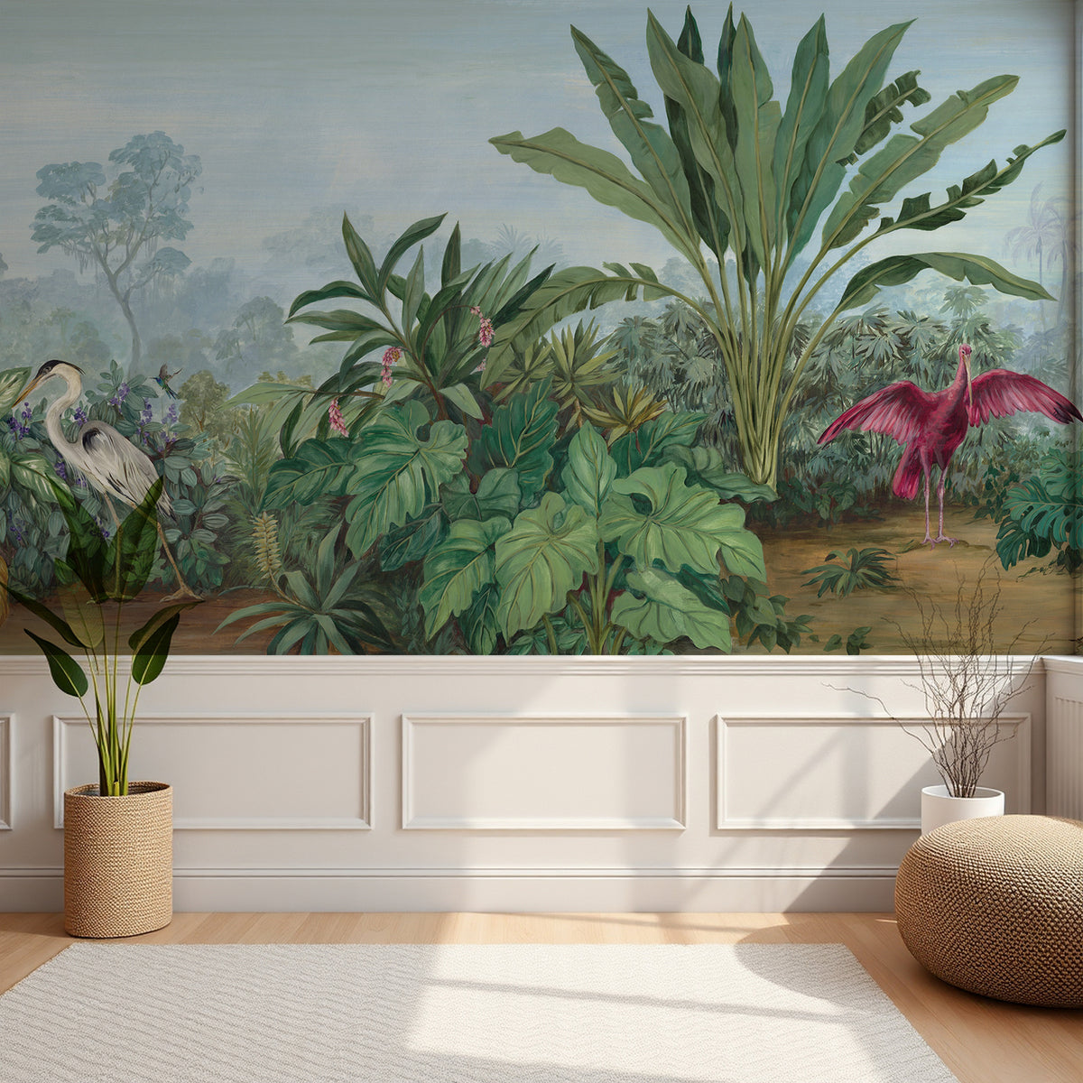Papel de Parede Non Woven "Tropical Panorâmico" Meia Parede - ambiente