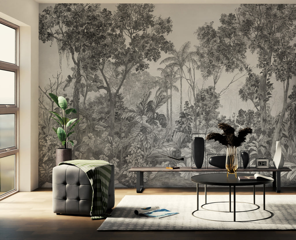 Papel de Parede Non Woven "O chamado da Floresta" P&B - ambiente