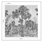 Papel de Parede Non Woven "O chamado da Floresta" P&B - medidas