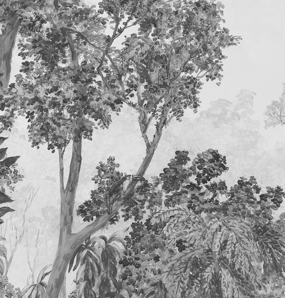 Papel de Parede Non Woven "O chamado da Floresta" P&B - detalhe