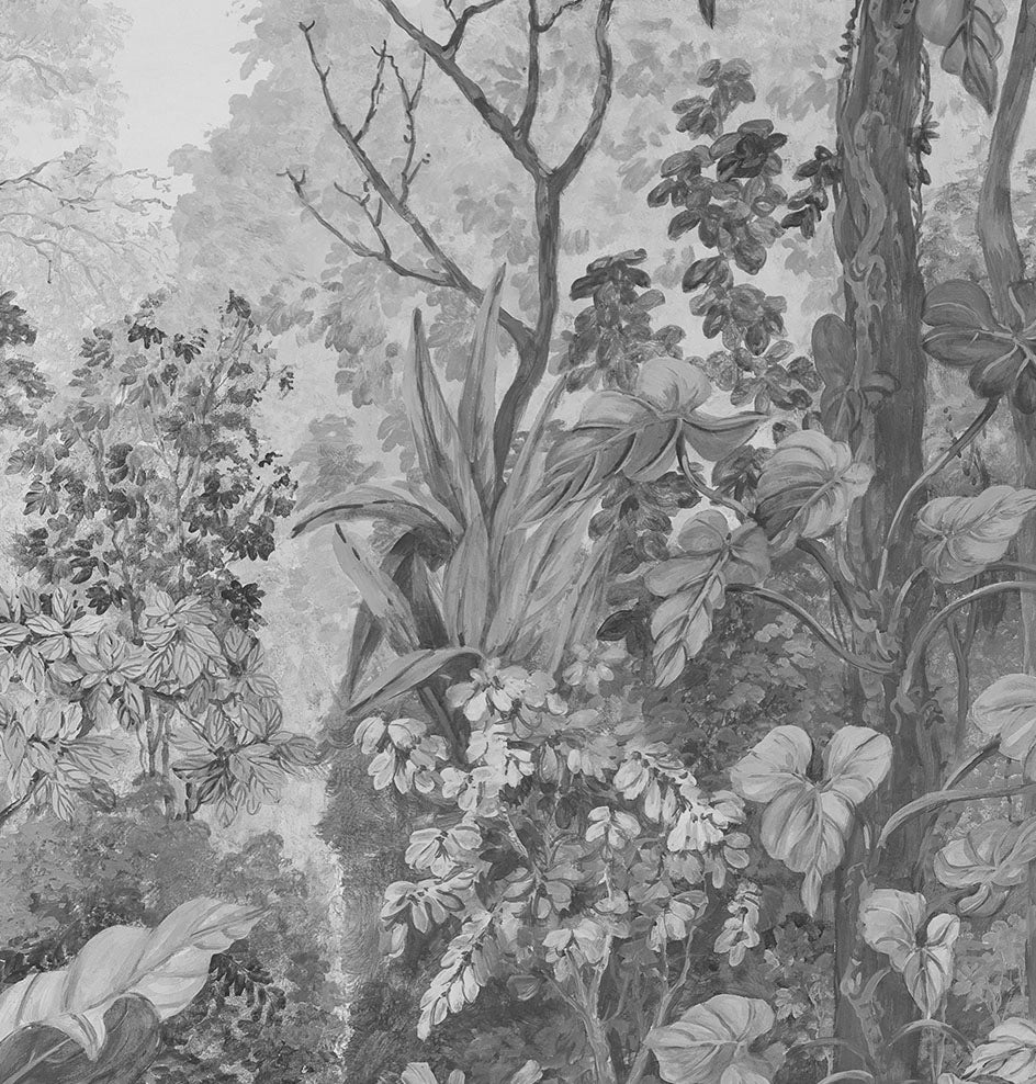 Papel de Parede Non Woven "O chamado da Floresta" P&B - detalhe