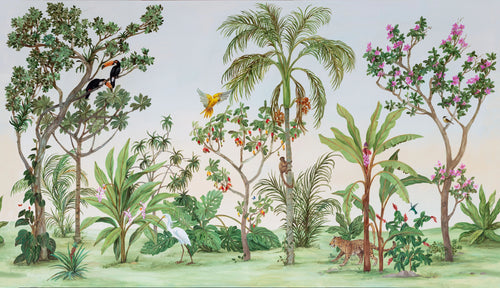 Amostra — Papel de Parede Non Woven "Fantasia Tropical" - obra completa