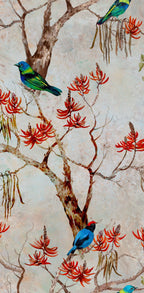 Papel de Parede Non Woven "Primavera com Pássaros" - parte